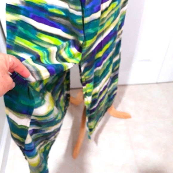 Attention Dress Maxi Sleeveless Multicolor Purple Green Blue Cutout Deta… - Picture 6 of 11